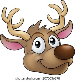 A cute Christmas Santas reindeer cartoon character. 