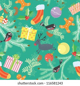 Cute Christmas seamless background