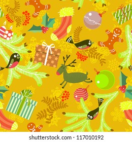 Cute Christmas seamless background