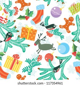 Cute Christmas seamless background