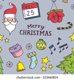 Cute Christmas seamless background