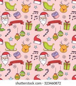 Cute Christmas seamless background