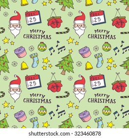 Cute Christmas seamless background