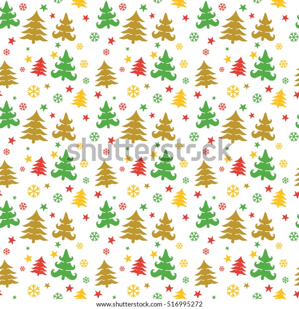 Cute Christmas Seamless Background Xmas Wallpaper Stock Vector Royalty Free 516995272