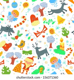Cute Christmas seamless pattern