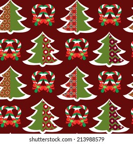 Cute Christmas Seamless Pattern Background - Illustration