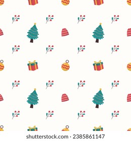 Cute Christmas Seamless Pattern Background