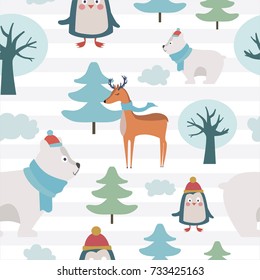 Cute Christmas seamless pattern for christmas products. Vector illustration