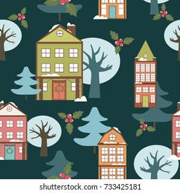 Cute Christmas seamless pattern for christmas products. Vector illustration