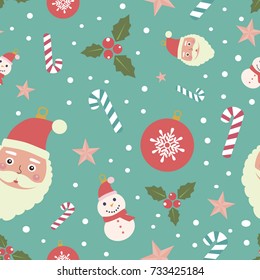 Cute Christmas seamless pattern for christmas products. Vector illustration