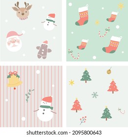 Cute Christmas seamless pattern, vector illustration for cover, card, textile and interior decoration, wrapping paper for New Year.