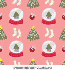 cute christmas seamless pattern for wrapping paper