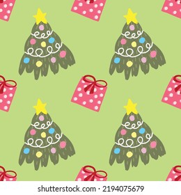 cute christmas seamless pattern for wrapping paper