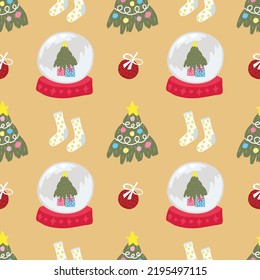 cute christmas seamless pattern for wrapping paper