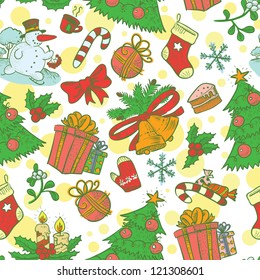 Cute Christmas seamless with Snowman