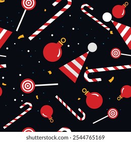 Cute Christmas Seamless Vector Pattern