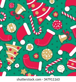 Cute Christmas Seamless Vector Pattern