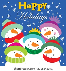 Cute christmas snow man for christmas greeting card, gift bag or box design