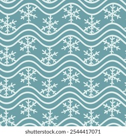 Cute christmas snowflake striped pattern