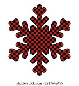 Cute Christmas snowflake with stylish Chess pattern print