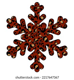 Cute Christmas snowflake with stylish leopard print ornament