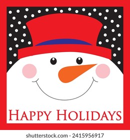 Cute christmas snowman for christmas card
