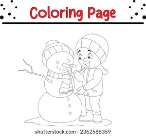 Cute Christmas Snowman coloring