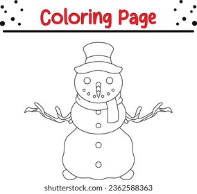 Cute Christmas Snowman coloring