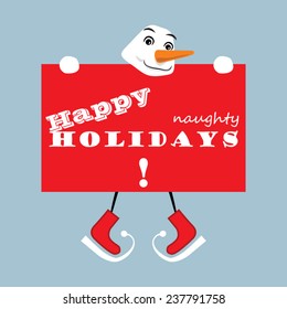 Cute Christmas Snowman on skates