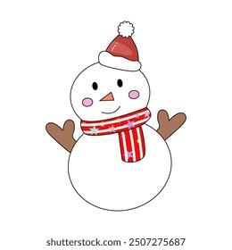 Cute Christmas Snowman Pattern Vector background 