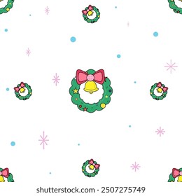 Cute Christmas Snowman Pattern Vector background 