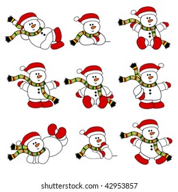 Cute Christmas Snowman Set