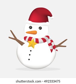 cute christmas snowman vector
