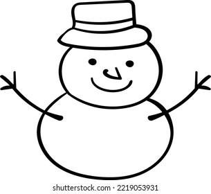 Cuidada mano del vector de muñecas de nieve de Navidad Dibujo Ilustración
