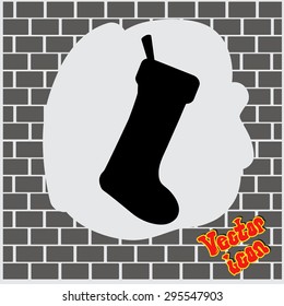 Cute Christmas Sock - vector cartoon Illustration