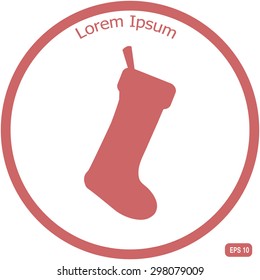 Cute Christmas Sock - vector cartoon Illustration