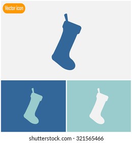 Cute Christmas Sock - vector cartoon Illustration.
