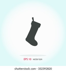 Cute Christmas Sock - vector cartoon Illustration.