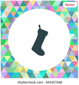Cute Christmas Sock - vector cartoon Illustration.