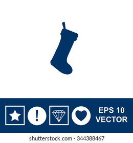 Cute Christmas Sock - vector cartoon Illustration.