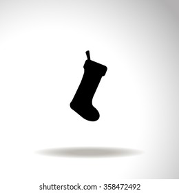 Cute Christmas Sock - vector cartoon Illustration.