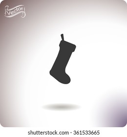 Cute Christmas Sock - vector cartoon Illustration.