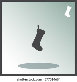Cute Christmas Sock - vector cartoon Illustration.