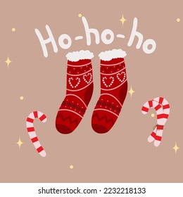 cute christmas socks and candy canes