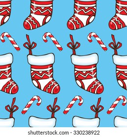 Cute Christmas Socks seamless image (pattern)