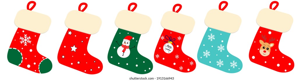 cute christmas socks  vector illustration