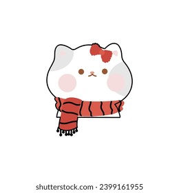 cute christmas sticker illustration simple