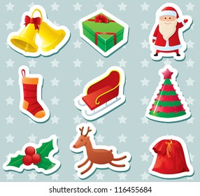 Cute Christmas stickers set