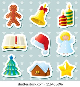 Cute Christmas stickers set