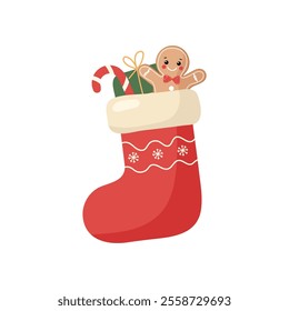 Cute Christmas Stocking with Gingerbread Man